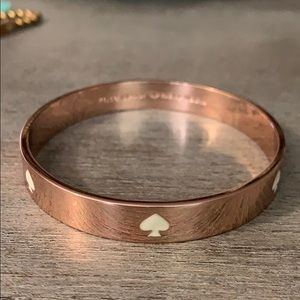 Kate spade rose gold bracelet with white spades